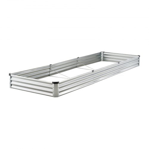 Metal Raised Garden Bed 12 x 4 x 1 ft Outdoor Galvanized Planter Box with Open