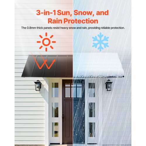 Fixed Metal Awning 104 x 36 in Window Awning Door Canopy Stable Triangle