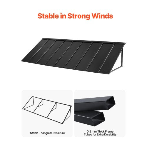 Fixed Metal Awning 104 x 36 in Window Awning Door Canopy Stable Triangle