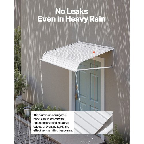 Aluminum Awning 40 x 42 in Durable Window Awning Door Canopy Lightweight