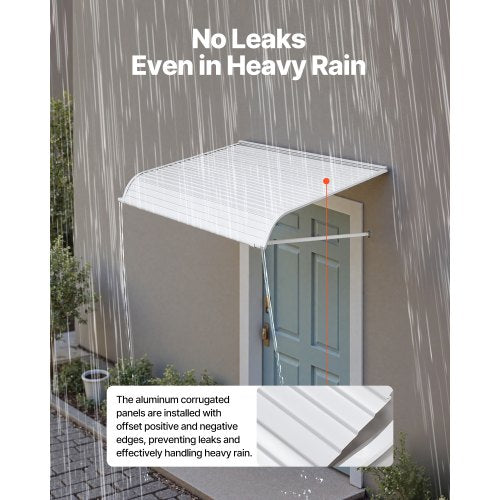 Aluminum Awning 48 x 42 in Durable Window Awning Door Canopy Lightweight
