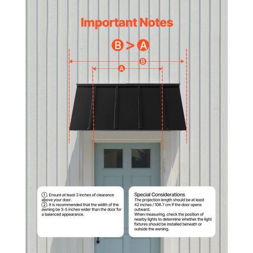 Fixed Metal Awning 56 x 24 in Window Awning Door Canopy Stable Triangle