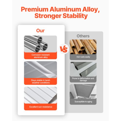 Aluminum Awning 60 x 42 in Durable Window Awning Door Canopy Lightweight