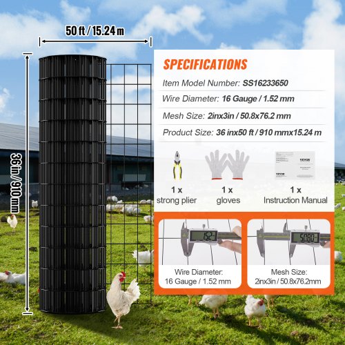 Hardware Cloth 36 x 50 Galvanized Wire Mesh Roll 16 Gauge Chicken Wire