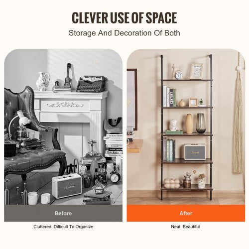 Industrial Square Pipe Shelf 5 Tier 24x118in WallMount for Bedroom – 600MM