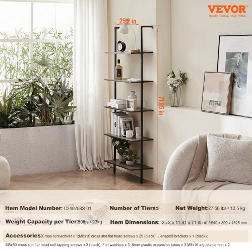 Industrial Square Pipe Shelf 5 Tier 24x118in WallMount for Bedroom – 600MM