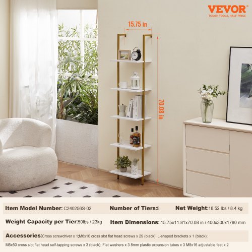 Industrial Square Pipe Shelf 5 Tier 156x118in WallMount Gold White – 360MM