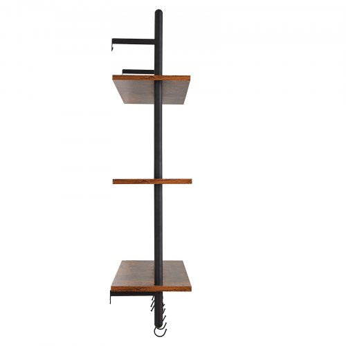 Industrial Pipe Shelf 3 Tier 32x984in WallMount Floating Rustic Wood