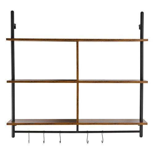 Industrial Pipe Shelf 3 Tier 415x984in WallMount Floating Rustic Wood