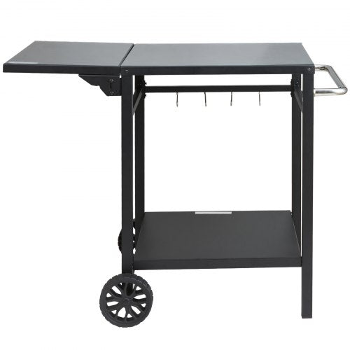 Outdoor Grill Dining Cart with DoubleShelf BBQ Movable Food Prep Table