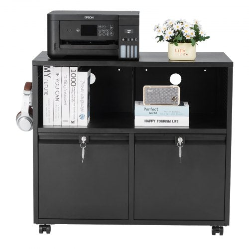 2 Drawers Metal File Cabinet Lateral Filing Cabinet with Lock and Adjustable