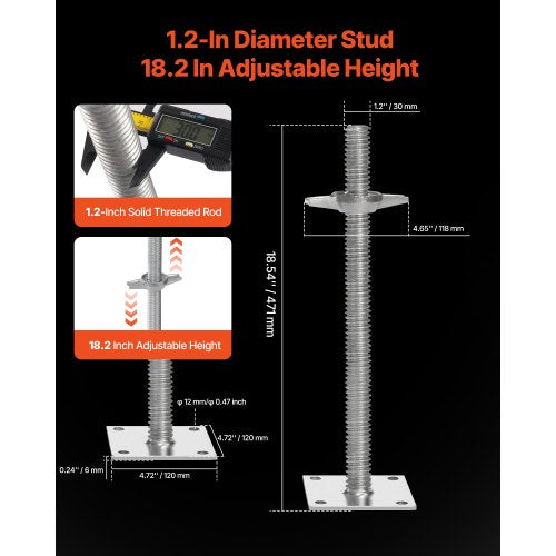 4Pack Adjustable Leveling Jacks 18.2 In Adjustable Height 3307lbs1500kg