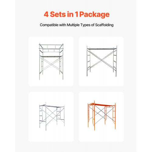 Scaffolding Cross Brace 6ft x 4ft 4Pack Solid Carbon Steel Scaffold Cross