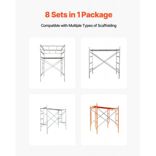 Scaffolding Cross Brace 6x4 ft 8Pack Solid Carbon Steel Scaffold Cross