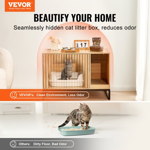 Cat Litter Box Enclosure Hidden Litter Box Furniture Wooden Cat Washroom