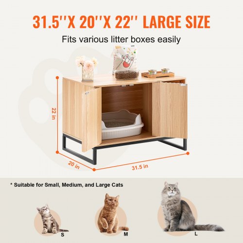 Cat Litter Box Enclosure Hidden Litter Box Furniture Wooden Cat Washroom