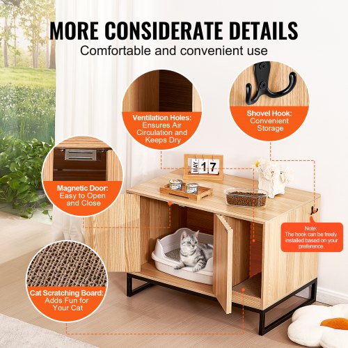 Cat Litter Box Enclosure Hidden Litter Box Furniture Wooden Cat Washroom