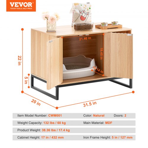 Cat Litter Box Enclosure Hidden Litter Box Furniture Wooden Cat Washroom