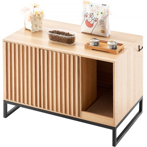 Cat Litter Box Enclosure Hidden Litter Box Furniture Wooden Cat Washroom