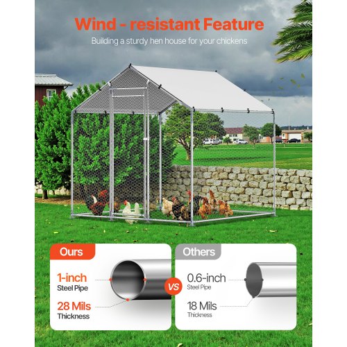 Metal Chicken Coop 656x656x656ft Large Walkin Chicken Runs with Cover