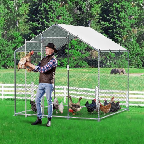 Metal Chicken Coop 656x656x656ft Large Walkin Chicken Runs with Cover