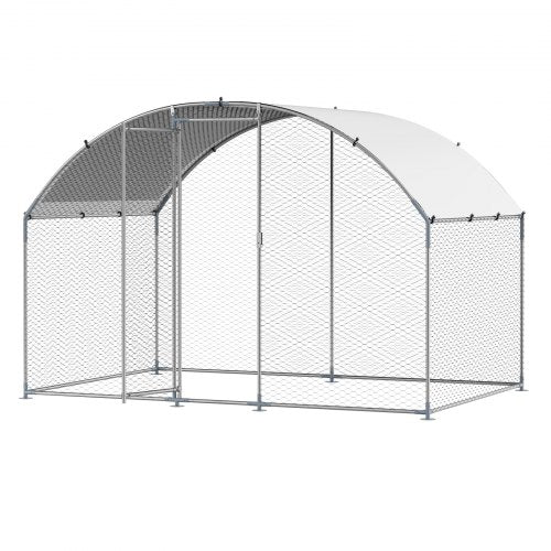 Metal Chicken Coop 98x65x65ft Large Walkin Chicken Runs with Cover