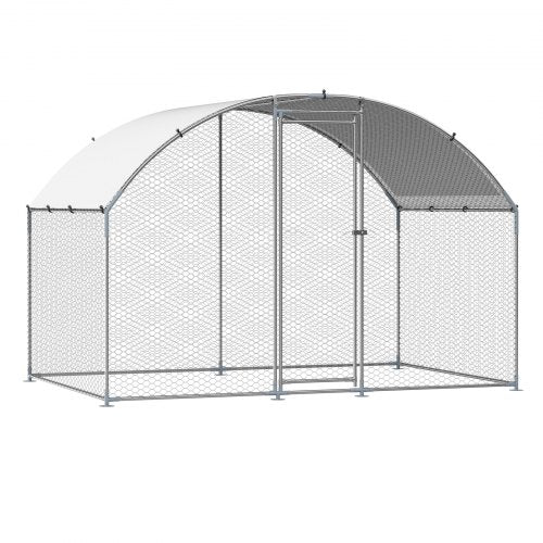 Metal Chicken Coop 98x65x65ft Large Walkin Chicken Runs with Cover