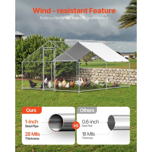 Metal Chicken Coop 98x131x65 ft Large Walkin Chicken Runs with Cover
