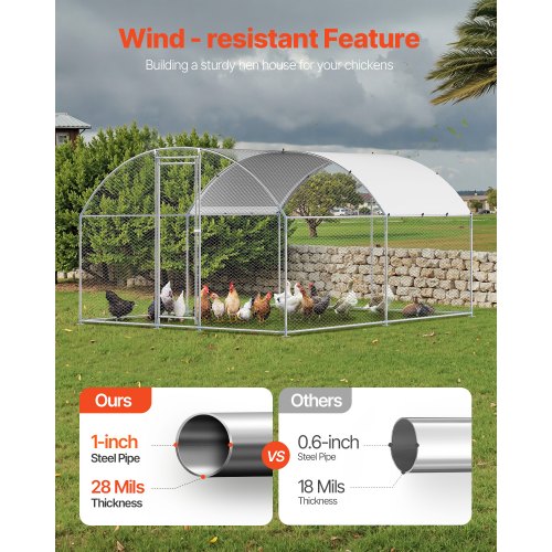 Metal Chicken Coop 98x131x65 ft Large Walkin Chicken Runs with Cover