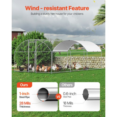 Metal Chicken Coop 98x193x65 ft Large Walkin Chicken Runs with Cover
