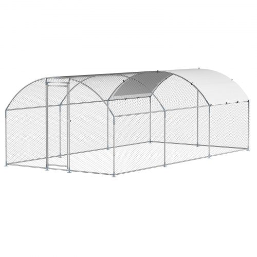 Metal Chicken Coop 98x193x65 ft Large Walkin Chicken Runs with Cover