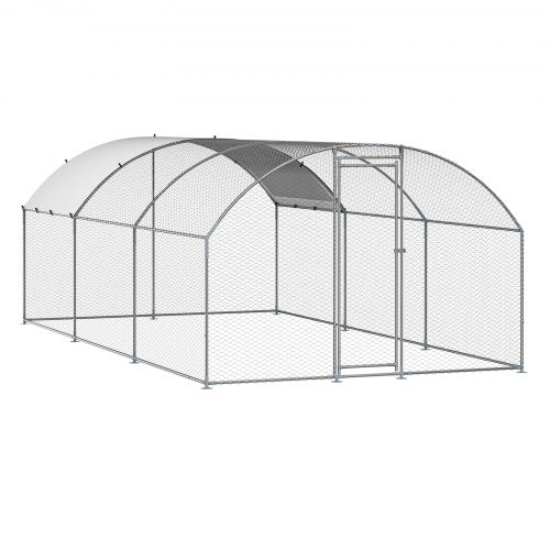 Metal Chicken Coop 98x193x65 ft Large Walkin Chicken Runs with Cover