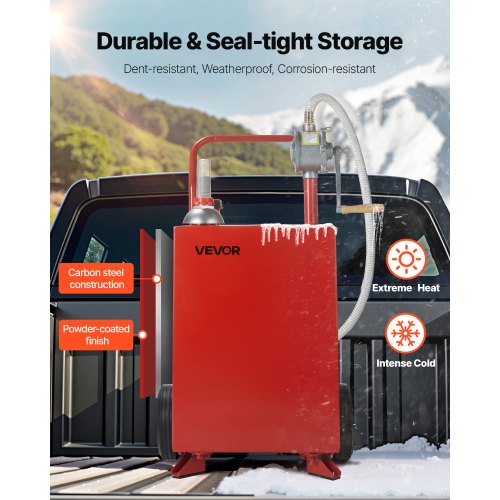 20 Gallon Fuel Caddy Gasoline Diesel Fuel Tank with Manual Transfer Pump