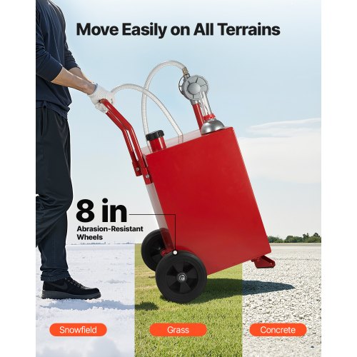 20 Gallon Fuel Caddy Gasoline Diesel Fuel Tank with Manual Transfer Pump