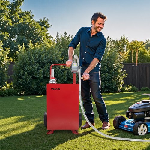20 Gallon Fuel Caddy Gasoline Diesel Fuel Tank with Manual Transfer Pump