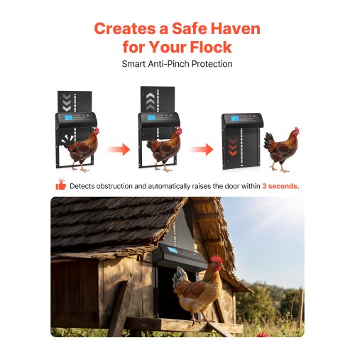 Automatic Chicken Coop Door Battery Powered Chicken Coop Door with Timer 1