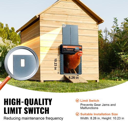 Automatic Chicken Coop Door Auto Chicken Door Opener with Timer Light