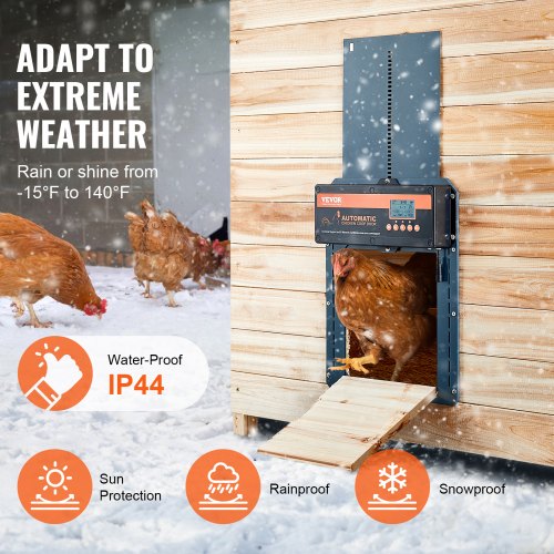 Automatic Chicken Coop Door Auto Chicken Door Opener with Timer Light