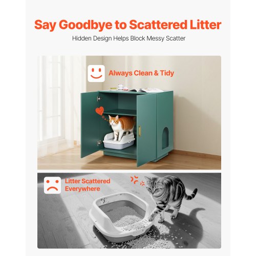 Cat Litter Box Enclosure 31.5 in Hidden Litter Box Cabinet Wooden Indoor