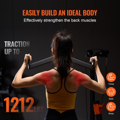 LAT Pulldown Attachment Cable Machine Rowing Vbar Attachment Tricep Pull
