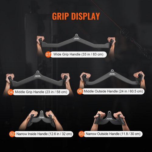LAT Pulldown Attachments Cable Machine Rowing Tbar Vbar 5 Set Tricep