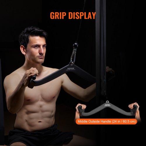 LAT Pulldown Attachment Cable Machine Rowing Vbar Attachment Tricep Pull