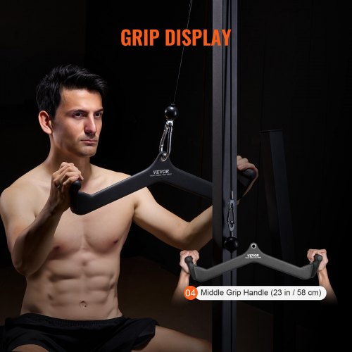 LAT Pulldown Attachment Cable Machine Rowing Vbar Attachment Tricep Pull