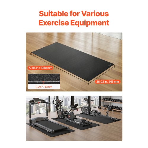 Treadmill Mat for Carpet Floor 14 Thick 36 x 78 Exercise Equipment Mat