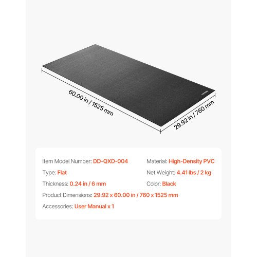Treadmill Mat for Carpet Floor 14 Thick 30 x 60 Exercise Equipment Mat
