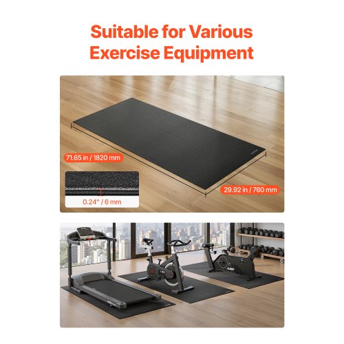 Treadmill Mat for Carpet Floor 14 Thick 30 x 72 Exercise Equipment Mat