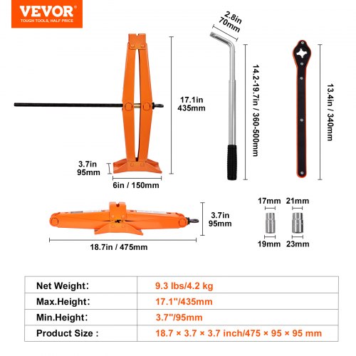 Scissor Jack 25 Ton5512 lbs Scissor Car Jack 37171 Lifting Range