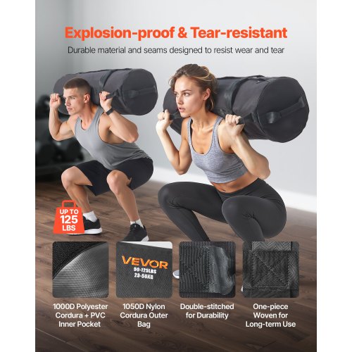 Workout Sandbag Heavy Duty Workout Power Bags with Handles 50125 lbs