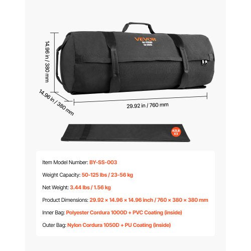 Workout Sandbag Heavy Duty Workout Power Bags with Handles 50125 lbs