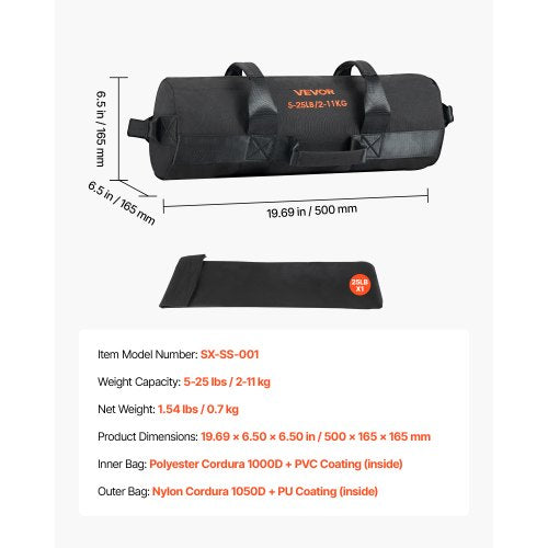 Workout Sandbag Heavy Duty Workout Power Bags with Handles 525 lbs